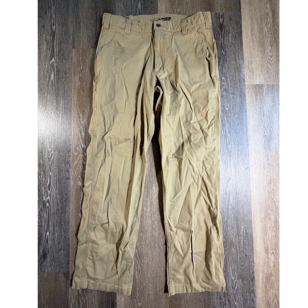Carhartt Canvas Work Pants Mens 36x34 Tan Relaxed Fit Rugged Flex 102291-253